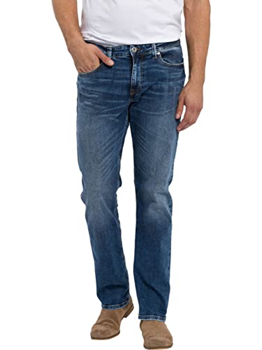 Cross Jeans Herren Jeans Dylan - Regular Fit - Blau - Mid Blue Used W28-W40 Baumwolle, Größe:38W / 32L, Farbvariante:Mid Blue Used 102
