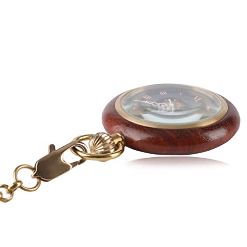 Feito à Mão Mão mecânica de madeira relógio de bolso enrolando steampunk luxo escultura oco esquelet