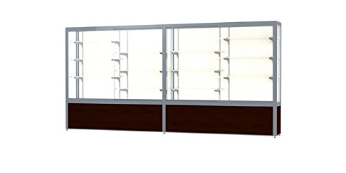 Waddell 10412PB-SN-W Challenger 144 x 66 x 16 in. Walnut Vinyl Base Display Case44; Plaque Back - Satin