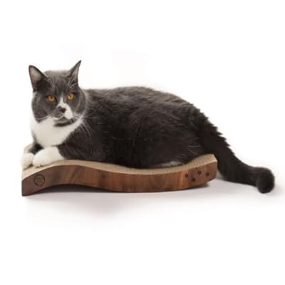 Reversible Wave Cat Scratcher For Indoor Cats - Cat Scratching Board, Horizontal Cat Scratch Pad Lounger With Reversible Usability And Extra Comfort For Lounge(1Pack, Dark Cherry)