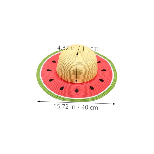 Summer Straw Wide Brim Sun Hat Boys and Girls Watermelon Pattern Sun Day Hats Boys and Girls Straw Bucket2