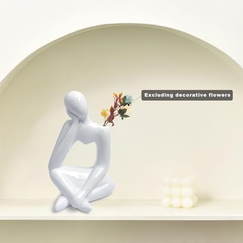 Escultura Abstracta Estatua Pensador Blanco Minimalista miniatura 2