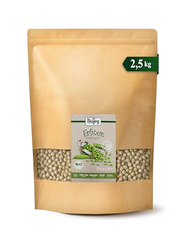 Biojoy Guisantes secos BÍO (2,5 kg), verdes y enteros, sin aditivos