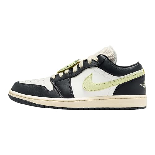 Air Jordan 1 Low SE Chaussures Femme Anthracite Sail et Luminous Green