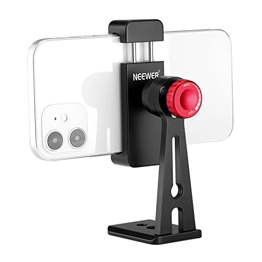 Neewer Metal Cellphone Holder Clip Desktop Tripod Mount Adapter for iPhone X 8 8plus 7 7plus，Samsung S9 S8，Huawei P9 Smartphone within 2.2-3.5 inches Width，Mount Tripod Ball Head Light Stand Slider