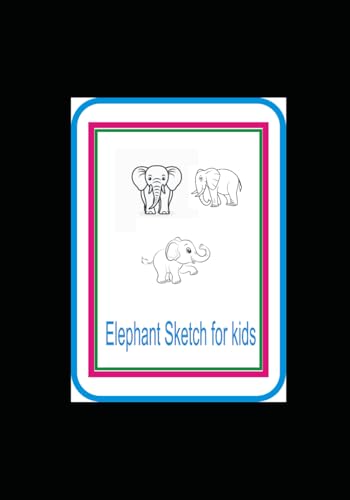 Illustration elephant sketch au trait noir continu et epure - 2
