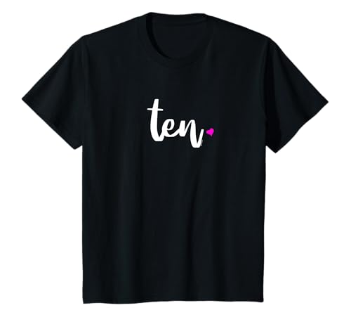 10th Birthday Shirt Girl 10 Year Age 10 Ten Party Idea Pink T-Shirt