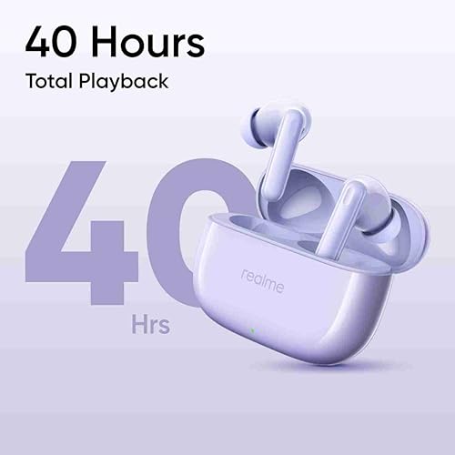 Image of (Refurbished) realme Buds T310 Truly Wireless in-Ear Earbuds with 46dB Hybrid ANC, 360 Spatial Audio, 12.4mm Dynamic Bass Driver, Upto 40Hrs Battery and Fast Charging (Monet Purple)