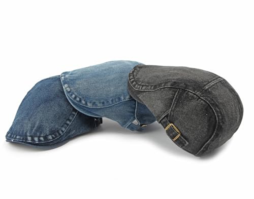 Image of Cotton Newsboy Cap,Breathable Ivy Gatsby Cabbie Beret Hat for Men's Women Driving Hunting Golf