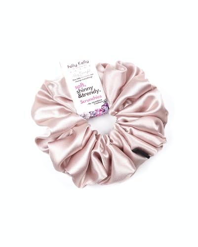 Image of Satin Scrunchies Hair Bands for Women | No-Damage Elastic Hair Ties for Ponytails & Buns | Fluffy & Stylish Rubber Bands | Extra Large Size | Pack of 5