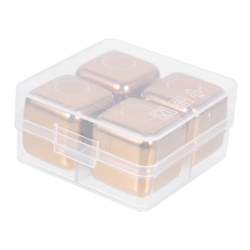 HOUDERCO 家用ウイスキーアイスキューブ ステンレス製速冷再利用可能 飲料を薄めない衛生的多用途氷粒 入りゴールド収納ケース付き