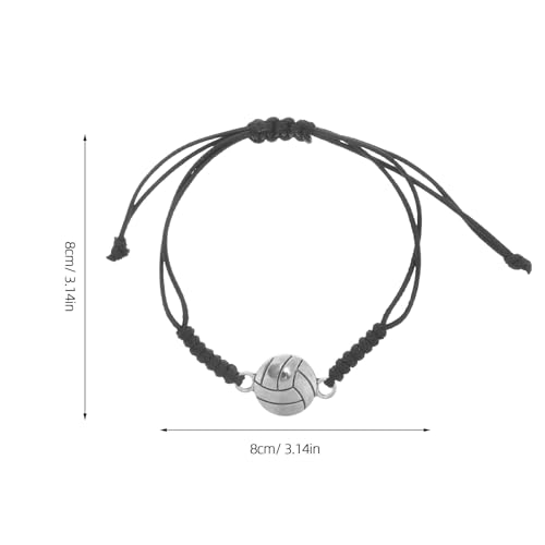 Mikinona 2 piezas Pulsera de Voleibol Chic Ajustable para Parejas Brazaletes Deportivos Unisex con Colgante Regalo para Fans y Jugadores de Unidades - imagen 4