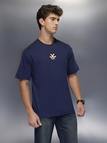 Image of WROGN Men's 220 GSM Pure Cotton T-Shirt | Back Graphic Print | Oversized Fit