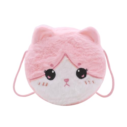 Image of Girls Fluffy Crossbody Purse Fuzzy Cat Crossbody Bag Cute Animal Tie Dye Purse Plush Shoulder Bag Coin Purse Wallet