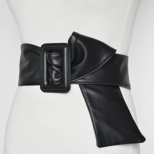 Waist Dress Belt for Women Solid Color Square Buckle Pu Leather Waistband Wide Cinch Belts for Dress2