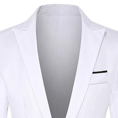 Men's Solid Color Slim Fit Blazer Lightweight One Button Casual Suit Jacket Business Prom Party Sport Coat3