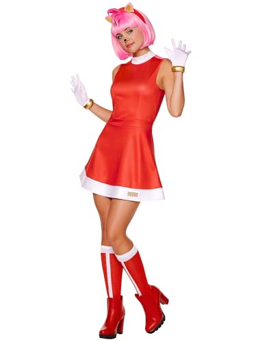 Spirit Halloween Sonic the Hedgehog Adult Amy Rose Costume | Officially Licensed | Gaming Costume - Md
