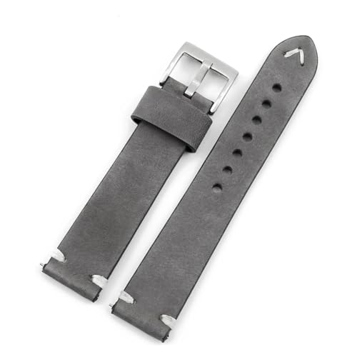 Correa de reloj de cuero Crazy Horse de 20mm pulsera de piel retro supersuave ajustable