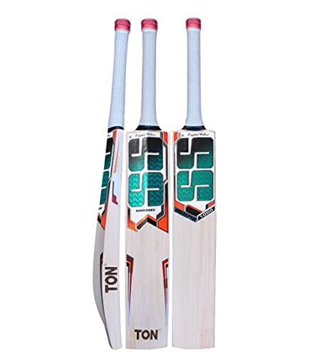 Image of Sunny Sports Faridabad Kashmir Willow SS Master 1000 Cricket Bat [Size : Senior Short Handle, Leather Ball]