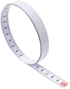 iplusmile 3m Self Adhesive Steel White Measure Tape,Metric Scale Miter Track Tape Saw Steel Ruler for Measuring Woodworking (Left to Right)