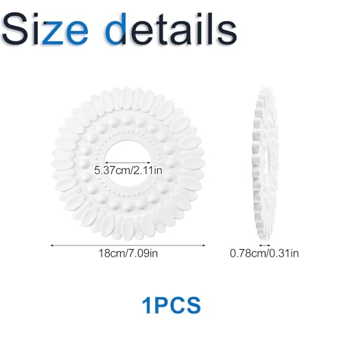 Image of INCREWAY 7 Inches White Embryo Ceiling Medallion Round Lightweight Petal Light Base for Home Light Fixtures and Ceiling Fans Decorative Lighting Ceiling Medallion Ring