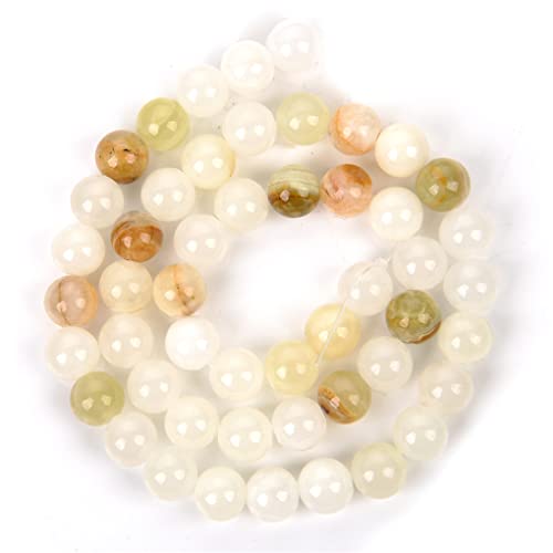 Perles en pierre naturelle jade vert fleur éclat minéral pour bijoux faits main - 5