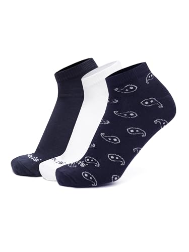 Image of Levi's LS304 Men's Compact Cotton Stretch Ankle Low Cut Socks (Pack of 3)