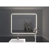 Naomi Home Bathroom Mirror with Lights LED Vanity Mirror Wall Mounted, Anti Fog,Touch Switch Silver/31 x 23'