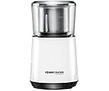 ROMMELSBACHER Kaffeemühle EKM 125 - Schlagwerk, 4-flügeliges Messer aus Edelstahl, Edelstahl-Bohnenbehälter, Füllmenge 50 g, Mahlgrad über Mahldauer einstellbar, 200 Watt, weiß/Edelstahl
