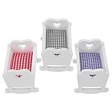 Expérience de jeu enrichie : les meubles miniatures enrichissent le jeu des enfants et offrent de multiples possibilités de création, avec un berceau et un mini-lit pour chambre de poupée, pour des histoires imaginatives. accessoires pour maison de poupée : mini-berceau et meubles miniatures pour maison de poupée
