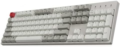 Keychron C2 104 Keys Full Size Wired Mechanical Keyboard for Mac Windows, Classic Retro Gray/White Color ABS Keycaps Red Switch USB-C Gaming Keyboard for Gamer/Typists/Office/Home