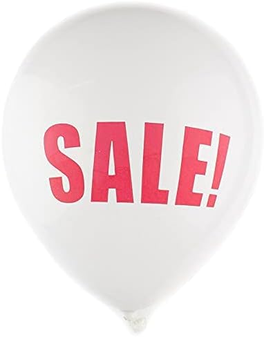 Happium 12" SALE Printed White and Red Latex Balloons Pack of 20, Decoration for Product Promotion Sale Marketing Balloons - Image 3