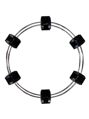 Image of Rincy Heavy-Duty 6 Wheel Stainless Steel LPG Gas Cylinder Trolley - Durable Gas Stand for Kitchen Utility-Steel Cylinder Trolley with Wheels Heavy Duty-Kitchen Gas Trolly-6 Wheels Gas Trolly