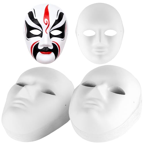 Masque en papier blanc intégral pour arts et travaux manuels de fête