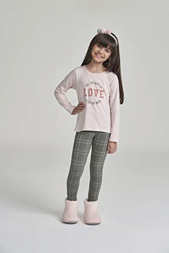 Pijama Menino e Teen Manga Longa Verde Militar Xadrez 16