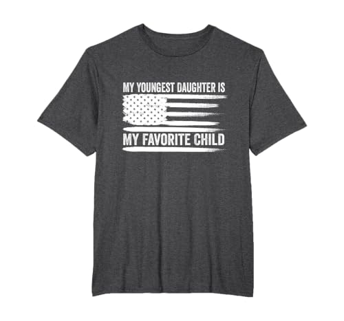 My Youngest Daughter is My Favorite Child T-Shirt, Men's Big and Tall, Dark Heather Grey, 6X Tall