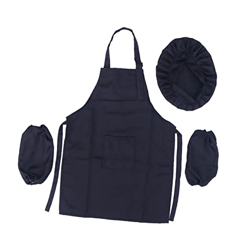 GRIRIW Educational Kids Cooking Suit with Chef Hat Sleeves Play Kitchen Accessories for Toddlers