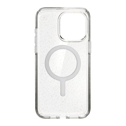 Image of Speck Presidio Lux Glitter MagSafe Case for Apple iPhone 16 Pro Max, Clear /Gold Glitter