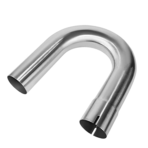 Image of DNA MOTORING ZTL-PP-25-180-SS 180 Degree U-Bend DIY Custom Mandrel Exhaust Tubing,2.5 inch OD,Universal Fit,Polished Finish