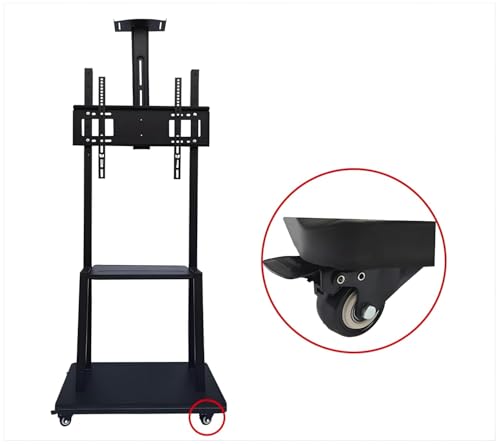Image of Premium Heavy Duty Full Motion Swivel Floor Stand TV Trolley with Brackets for 32 inch inch to 75 inch LED, LCD for VESA Sizes 100 x 100 Upto 600 x 400 mm (Tv Trolley 3 Shelves) (Premium)