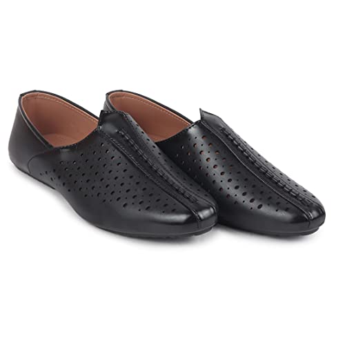 FAUSTO Men's Ethnic Traditional Juttis & Mojaris for Wedding|Ethnic|Occasions|Party|Fashion|Outdoor|Indoor|Lightweight|Shoes with Anti Skid TPR Sole