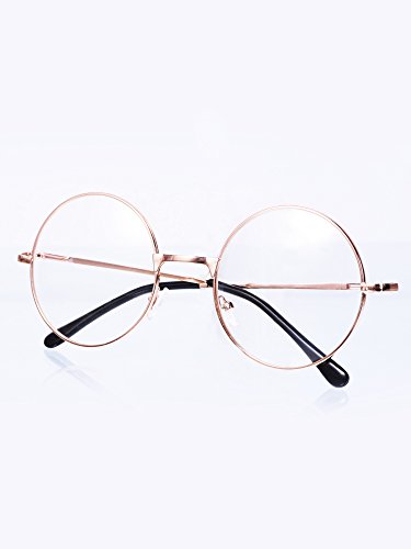 Mudder 3 Paar Retro Metall Brille mit Klarem Glas - Runde Unisex Brillenfassung im Vintage Look, Schwarz, Gold & Silber