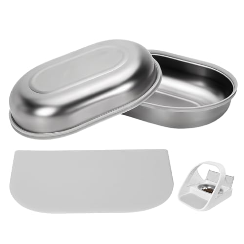 Stainless Steel Bowl for-Automatic-Microchip Pet Feeder-Sealing Ring Design-Suitable for Both Wet and Dry Food-Easy to Clean 2 SUS 304 Bowl & 1 Mat Set