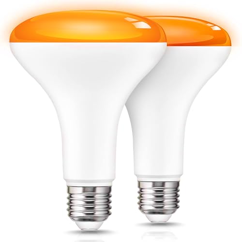 Image of L LOHAS LED Halloween Orange Flood Light Bulbs, 11W Colored Light Bulbs E26