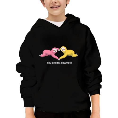 Retro You Are My Slowmate Funny Sloth Hoodies for Teen Girls Boys Lightweight Kangaroo Pocket Sweatshirt