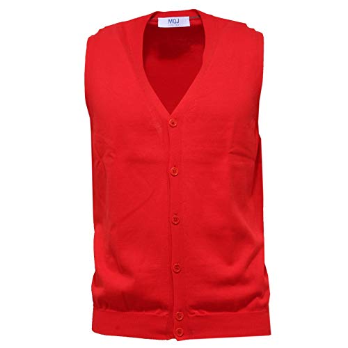 Pull sans manche rouge homme en coton 9650AA idéal sur une chemise