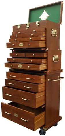 Wooden Tool Box Chest Wood Cabinet Engineer Collectors Machinist