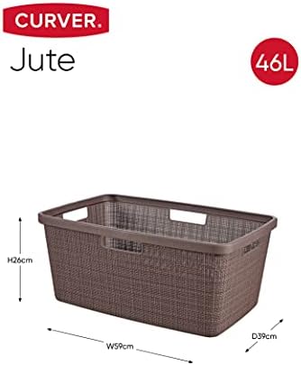 CURVER Jute Laundry Basket - Peppercorn
