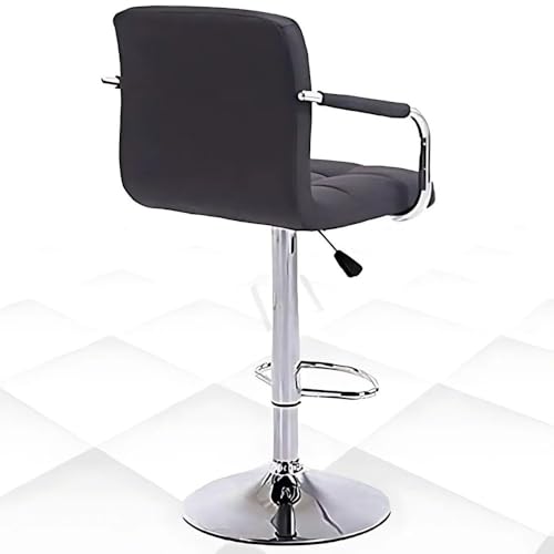 Image of Beeds Armagh Swivel High Counter Bar Stool with Armrest - Height Adjustable, Fabric Cushion, Chrome Base, Comfortable for Kitchen, Dining, Office, Pub