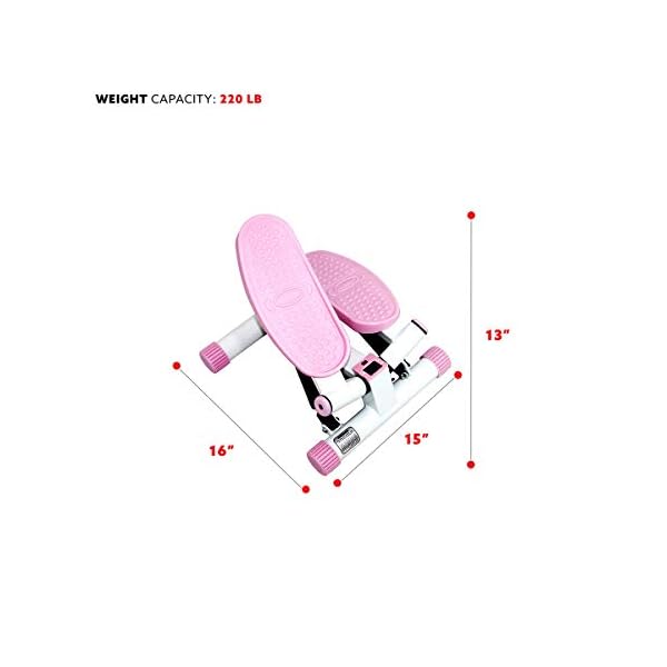 Sunny-Health-and-Fitness-Adjustable-Mini-Stair-Stepper-Exercise-Equipment-Step-Machine-with-Twisting-Action-Pink Sunny Health and Fitness Adjustable Mini Stair Stepper Exercise Equipment Step Machine with Twisting Action, Pink